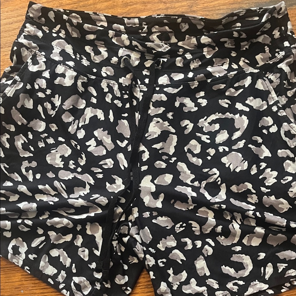 Balance Collection Black and Gray Athletic Shorts with Drawstring